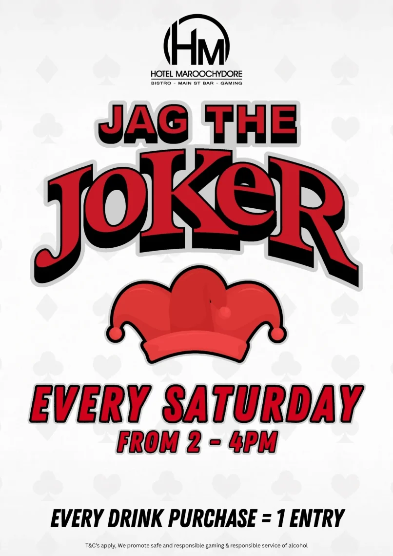 Join us at Hotel Maroochydore for Jag The Joker fun! Can you pick the right card and win?!